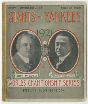 1921 World Series Program – New York Giants at New York Yankees 